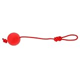 Toyvian Robuster Hundeball aus Vollgummi mit Elastischem Seil Bissfestes Trainingsspielzeug für Welpen und Hunde Hoher Rückprall für Outdoor Wurfspiele und Zahnpflege Zufällige Farbe