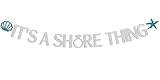 It's a Shore Thing Banner - Beach Bachelorette Party Decorations - Tropical Beach Bachelorette, Nautical Bachelorette Bridal Shower Party Banner Silver Glitter