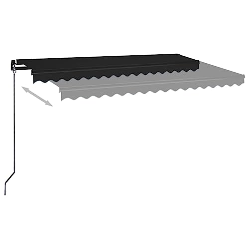 Auvent manuel rétractable et LED 400x350 cm anthracite design durable