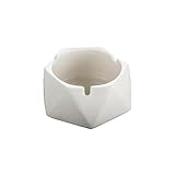 IWENZHKPA Cenicero Cenicero De Cerámica De Sobremesa Apto para Interior Y Exterior. Ceniceros De Mesa(White,Without Cover)