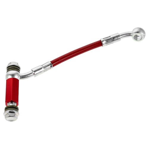 Garneck Conector Extensible de Freno Hidráulico para Motocicleta Extensión de Manguera de Aceite de Freno de 15 Cm Color Rojo Doble Vía Repuestos Aplicables Accesorios de Manguera