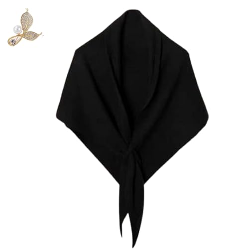 Women'S Solid Color Scarf Casual Soft Comfortable Shawl For Daily Wear, Black Shawl For Evening Dresses