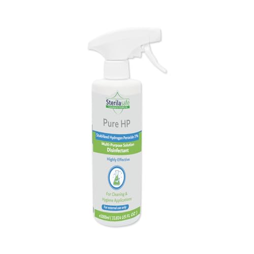 Sterilasafe Committed to a healthy life Pure HP Food Grade Hydrogen Peroxide 3% H2O2 Natural Cleaner NO chemical First Aid Antiseptic Spray (1000 ml)