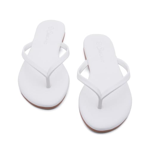 Image of Shoe Land Thong Flip Flops for Women, Memory Foam Flat Sandals, Lightweight Summer Slides, Non Slip Comfort Sandals for Beach, Travel and Everyday Wear