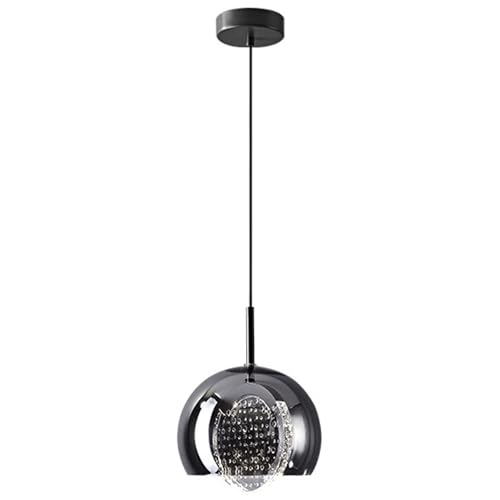 Lustre de ferme en cristal de haute pureté et métal mat pour îlot chic