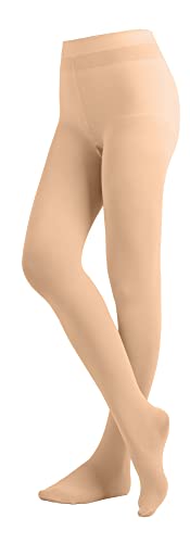 EMEM Apparel Women's Solid Colored Opaque Microfiber Footed Tights