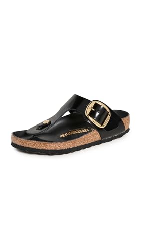 Birkenstock Women's Gizeh Big Buckle Sandals, High Shine Black, 8 Medium US