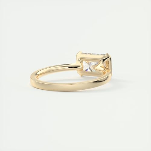 1-2-3-4-5 Carat Radiant Cut VVS1-2 D/E/F Color IGI Certified Lab Grown Diamond East West Radiant Half Bezel Solitaire Engagement Ring For Women3