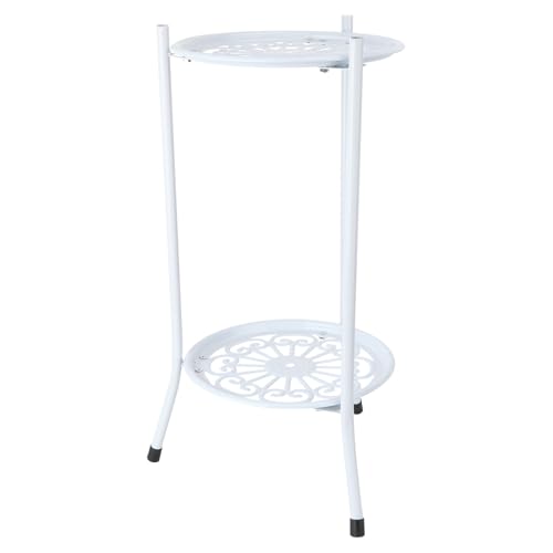 Support à fleurs blanc pour fin de l'encombrement des pots de fleurs au sol