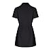 Women's Casual Elegant Mini Blazer Dress Button Lapel Short Sleeve Work Business Fashion Short Suit Dress with Belt Black