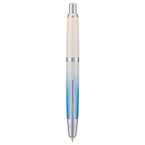 Image of Jinhao 10 Press Fountain Pen with Box, Gradient Blue Retractable Medium Nib with Ink Converter, Limited Edition Set (Silver Clip)
