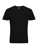 JACK & JONES Jjeorganic Basic Tee Ss V-neck Noos Homme haut, Noir, XXL