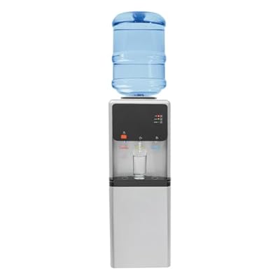 LyeXD Top Loading Water Cooler Dispenser, 500 W Hot and Cold Water Dispenser for 5 Gallon Bottle with Storage Cabinet, Electric Water Dispenser-3 Temperature Settings - Hot, Cold & Room Water