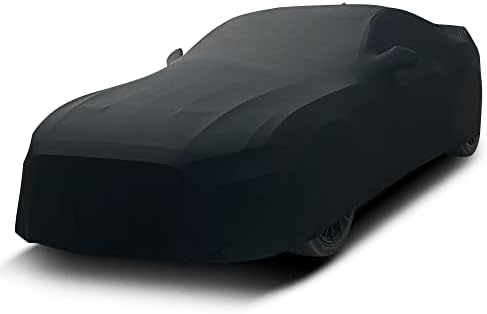 SLanguage Indoor Sports Car Cover Velvet Stretch Dust-Proof Protection Full Car Cover for Underground Garage, Car Show, Black 4.5-4.8m(fit Sports up to 188’’)