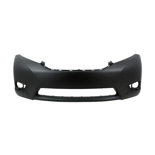 Image of Compatible with Toyota Sienna 2011-2017 Front Bumper Cover | Primed, With Fog Light Holes, Without Parking Sensor Holes, Ready to Paint, OEM 5211908904, TO1000369