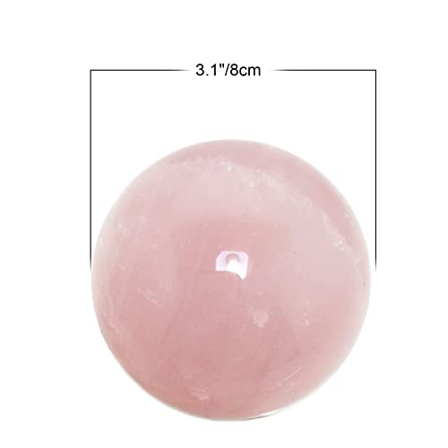 Esfera de cuarzo rosa natural que alivia el estres en el hogar con poder protector rara 4