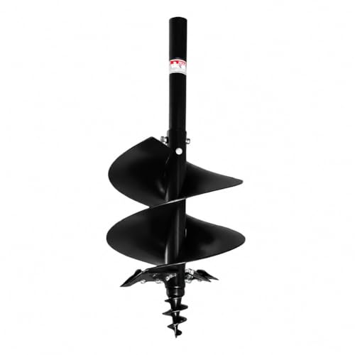 Auger Drill Bit Set 18" Heavy Duty Earth Auger, 2" Round Drive, 4 ft Long, Replaceable Edges Earth Tractor Auger Spiral Drill Bit 18 Inch