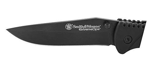 smith amp wesson extreme ops swa25 78in high carbon ss folding knife with 33in clip point blade and aluminum handle for outdoor tactical survival and edc