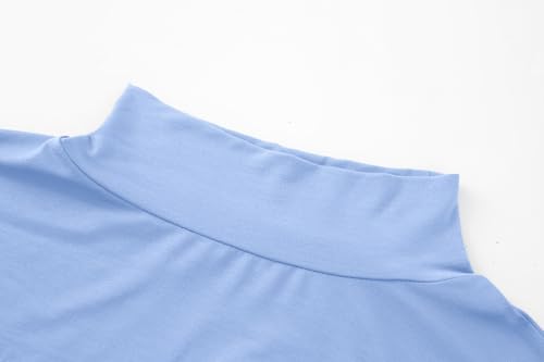 Image of Kindcall Lightweight Mock Turtleneck Crop Tops Long Sleeve Casual Base Layer for Women