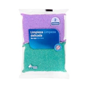 Estropajo Almohadilla Bosque Verde Limpieza Delicada Paquete 2 ud. Pack 2