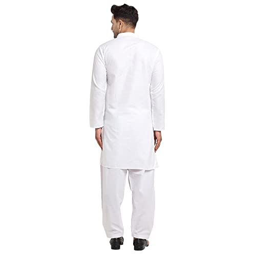 Image of Royal Kurta Mens Cotton Solid Pattern Kurta and Salwar Set