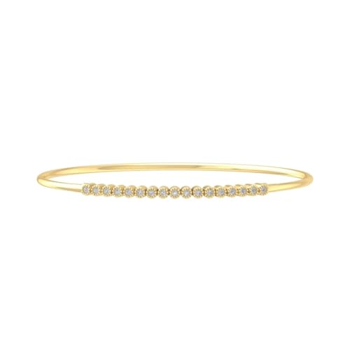 10k Gold or Sterling Silver Lab Grown Diamond Bangle (1/4 cttw, D-F Color, VS Clarity) 7.5 