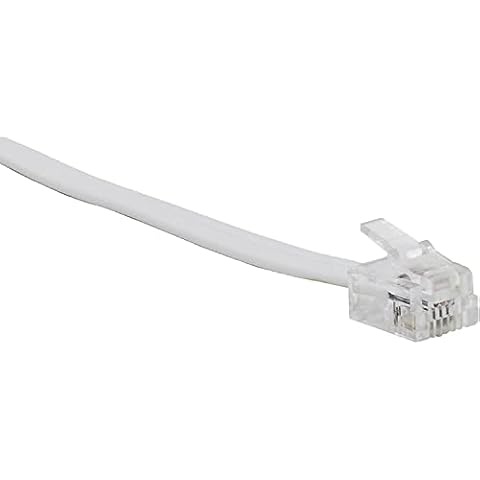 Power Gear Telephone Line Cord, 7 Feet, Phone Cord, Modular Jack Ends, Works for Phone, Modem or Fax Machine, for Use in Home or Office, White, 76581 Cover