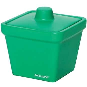 Cole-Parmer Foam Rectangular Ice Pan with Lid, 1 L, Green