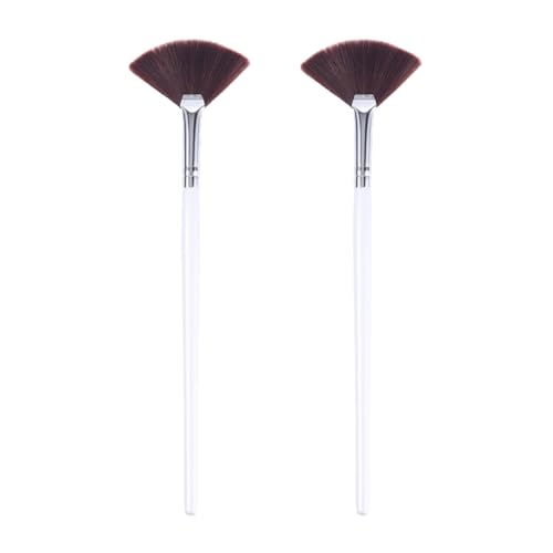 MAGICLULU Brochas para Mascarilla Facial 2 Piezas Mango de Madera, Pelo Sintético Marrón, Aplicador de Crema y Barro para Mujer, Cepillo Facial Suave y Preciso para Cuidado y Belleza