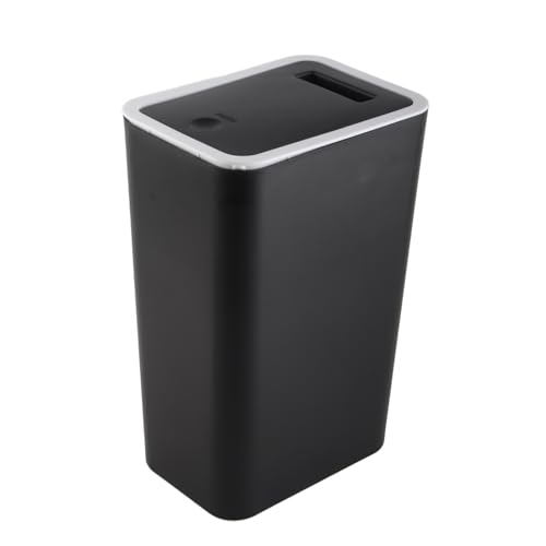 Image of 22x15.5x33cm Household Garbage Cans Sealed Large Capacity Odorless with Press Top Plastic Trash Bin for Home Kitchen Living Room(Black)