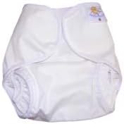 Nature Babies Classic Wrap Washable Nappy with Velcro Fastening - White
