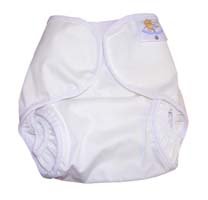 Nature Babies Classic Wrap Washable Nappy with Velcro Fastening - White