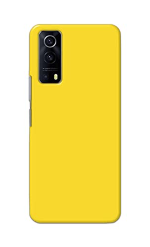 Image of Printed Hard Back Cover Case for Vivo Y53S | Vivo IQOO Z3 Back Cover (Plain Yellow) -1803