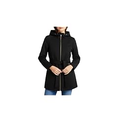 Tommy Hilfiger Damen Softshell-Regenmantel mit Gürtel und Kapuze