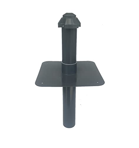 Ventilador sanitario de techo plano, brida bituminosa o PVC, ventilación de techo, ventilación de aire, ventilador (DN 100/110 - brida de PVC)