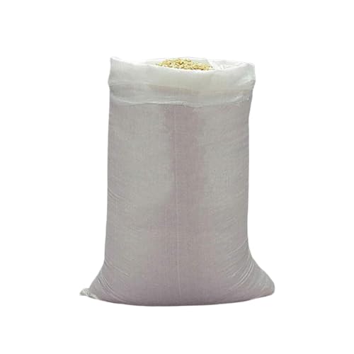 Keroppa, Saco para Obra, Pack de 10 Uds, Saco de Rafia para Escombros, 50x80 cm, Resistente a Desgarros, Impermeable, Bolsa para Recogida de Escombros, Hojas, Arena, Blanco