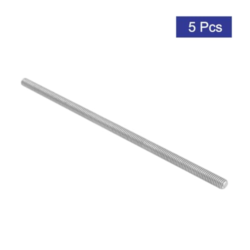 sourcing map 5 Stück Gewindestangen M5x140mm Edelstahl 304 Gewindestift Metrischem Vollgewinde Bar Gewindestäbe für Befestigung CNC-Werkzeugmaschinen 3D-Drucker Industrie Geräte