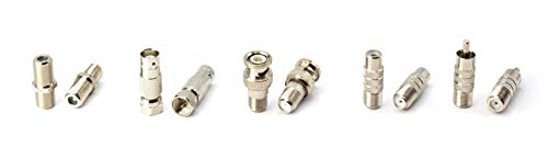 Digital Coaxial Cable Kit With Universal Ends -Rg6 Coax Cable And Six (6) Piece Adapter Kit Includes Male Female Rca Bnc F81, And Barrel Connectors - Black, 30 Feet #TOP6