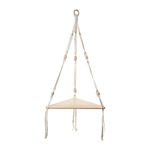 Étagère suspendue macramé bois étagère murale corde suspendue - 2