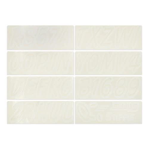 Image of STIFFIE Whipline Solid Transparent Clear /White 3 inch Alpha-Numeric Registration Identification Numbers Stickers Decals for Boats & Personal Watercraft