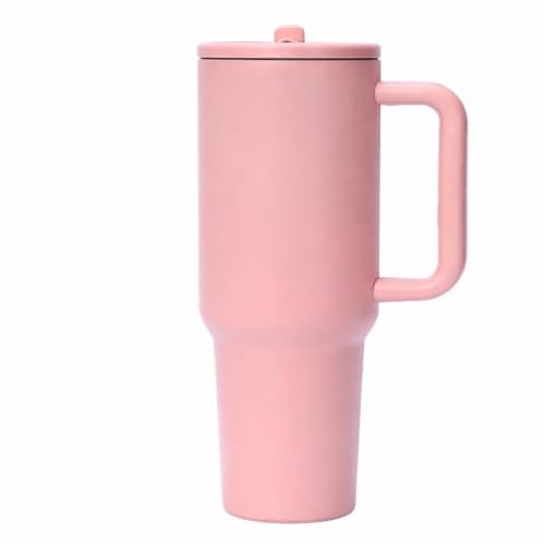 Image of Stainless Steel 1200 ml Vacuum Tumbler with Lid & Straw - Double‑Wall Insulated Cup for Travel, Gym & Office - Keeps Beverages Hot or Cold - 1.2 L Capacity (4TH Light Pink)