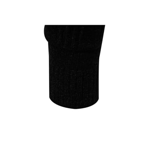 Mens Crewneck Pullover Sweater Long Sleeve Outdoor Knitted Wool Sweater Tops Mens Crewneck Pullover Sweater (Black, XL)4