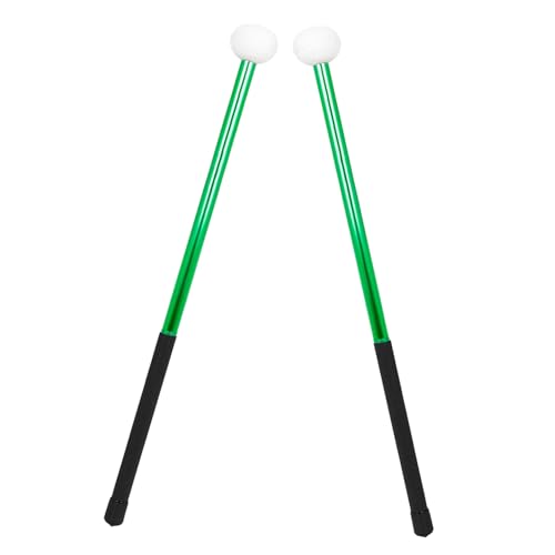 FRCOLOR Baquetas de Aleación con Cabeza de Fieltro, Par para Práctica y Actuación en Batería, Duraderas y Ligeras, Color Verde