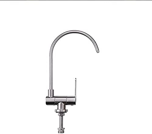 Grifo de filtro de agua potable giratorio de 360° cepillado para fregadero de cocina, compatible con sistemas de ósmosis inversa, fácil instalación, elegante grifo para agua limpia