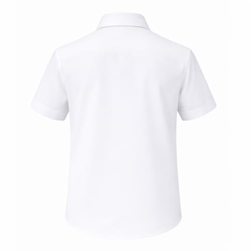 Image of Lilax Boys Classic Short Sleeve Button Down Casual Solid Dress Shirt