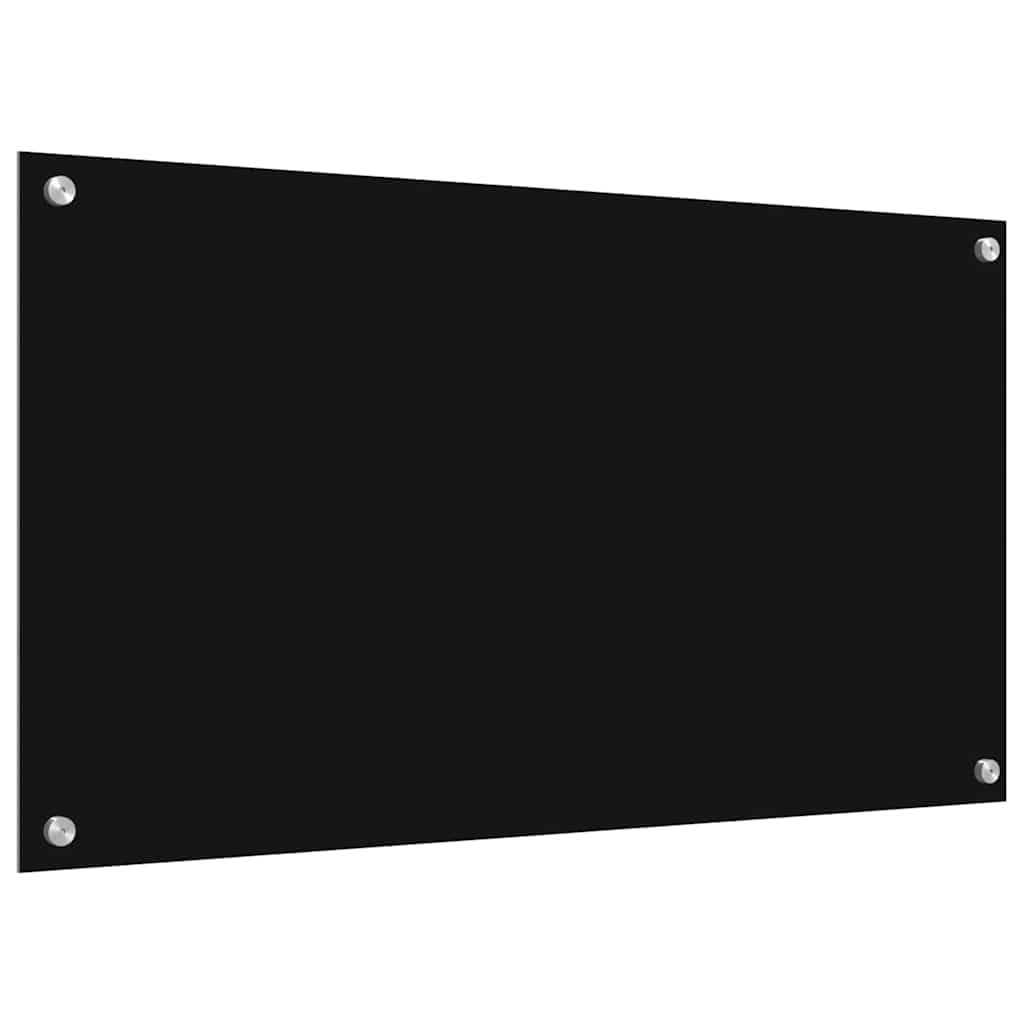 Generisch Küchenrückwand 2 pcs Schwarz 90 x 50 cm Gehärtetes Glas,Heim Garten,Küche Esszimmer,Küchenhelfer -utensilien-3415549