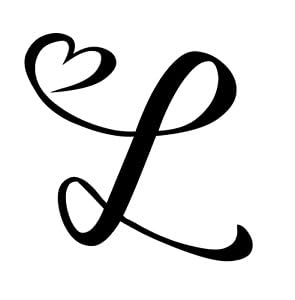 Altok Graphics Set of 3 - Heart Monogram Letter L Vinyl Decal Sticker for HomeDecor
