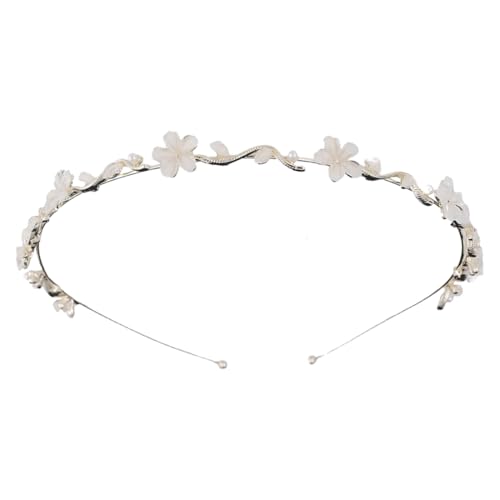 Diadema comunhão menina e namorada, diadema prateada com flores, diadema elegante toque de casamento acessórios de decoração para o cabelo