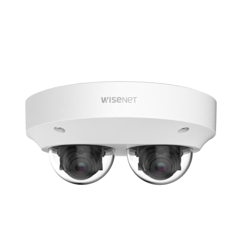 HANWHA TECHWIN PNM-9000VD 2X 5MP Multi-Sensor WDR Network Outdoor Dome Camera Lens not Included, RJ45 Connection