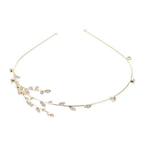 Bandeau de mariée léger motif branche doré serre-tête strass fête femme